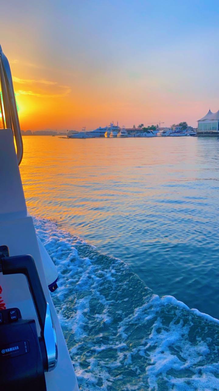 Sunset on yacht